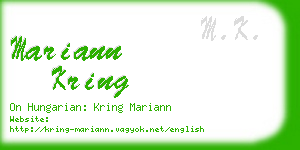 mariann kring business card